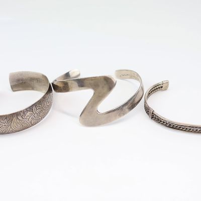 Sale Photo Thumbnail #90: Taxco Mexican Sterling Silver Cuff Bracelet