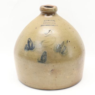 Sale Photo Thumbnail #230: A. J. Buttler Manufacturer New Brunswick, NJ Stoneware Jug
