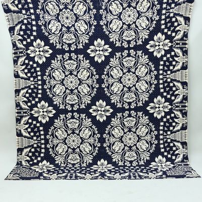 Sale Photo Thumbnail #223: Antique New York Blue & White Jacquard Coverlet