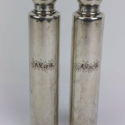 Sale Photo Thumbnail #27: Pair of Tiffany & Co Makers Sterling Silver Flasks