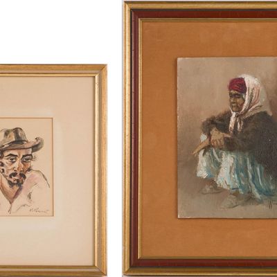Sale Photo Thumbnail #242: Raphael Pricert, 1905-1967, Portrait of a Man, Watercolor