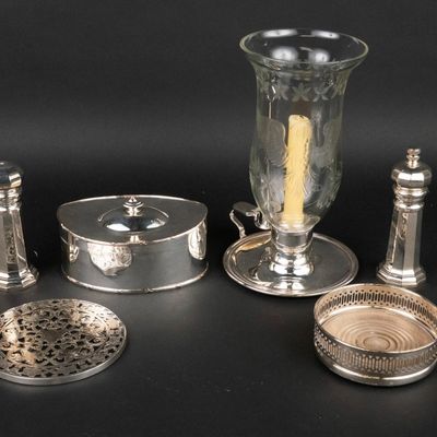 Sale Photo Thumbnail #9: Webster Sterling Overlay Glass Trivet