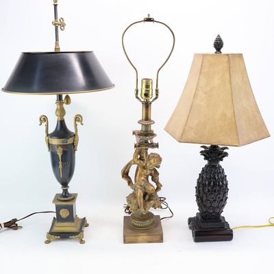 Sale Photo Thumbnail #213: Group of Three Assorted Table Lamps