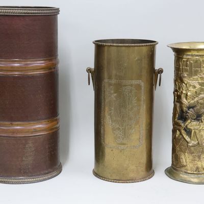 Sale Photo Thumbnail #175: Vintage Brass Floral Incised Umbrella Stand