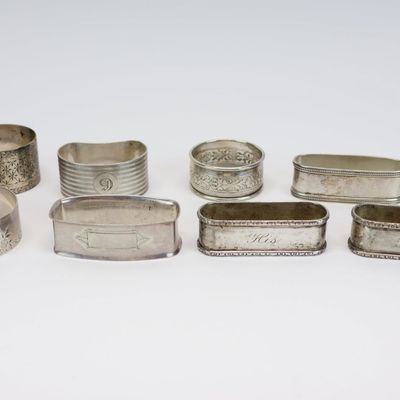 Sale Photo Thumbnail #52: Group of Eight Assorted Napkin Rings