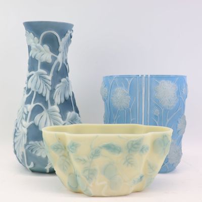 Sale Photo Thumbnail #211: Two Phoenix Glass Company Vases