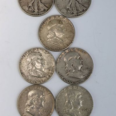 Sale Photo Thumbnail #99: Two Silver Walking Liberty Half Dollar Coins
