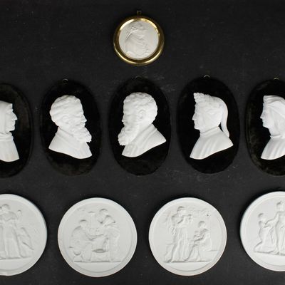 Sale Photo Thumbnail #126: Royal Copenhagen Bisque Plaques of the Four Seasons