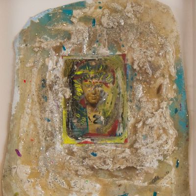 Sale Photo Thumbnail #284: Colette Justine, Tunisian/American 1952-, Shadow Box Abstract, Mixed Media