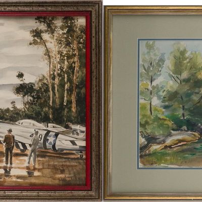 Sale Photo Thumbnail #258: Mary Stotz, Tree Lined Shore, Watercolor