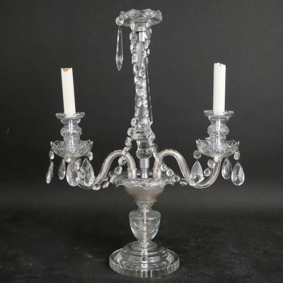 Sale Photo Thumbnail #20: Two Light Crystal Candelabra Light