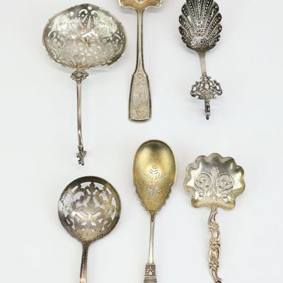 Sale Photo Thumbnail #38: Group of Six Assorted Sterling Silver Serving Spoons