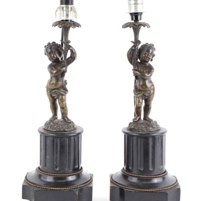 Sale Photo Thumbnail #171: Two Neoclassical Style Figural Table Lamps