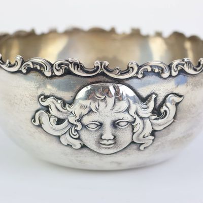 Sale Photo Thumbnail #24: Whiting Sterling Silver Cherub Decorated Bowl