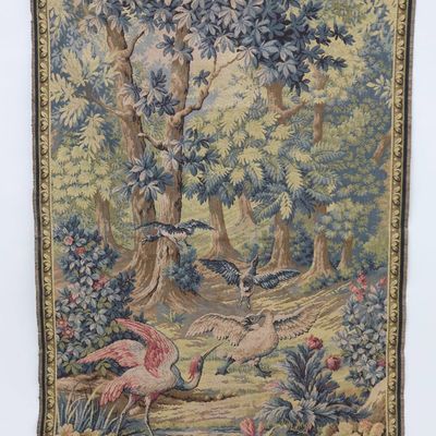 Sale Photo Thumbnail #179: Vintage Aubusson Style Verdure Tapestry