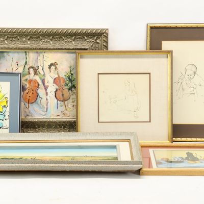 Sale Photo Thumbnail #248: Group of Five Pieces Assorted Artwork