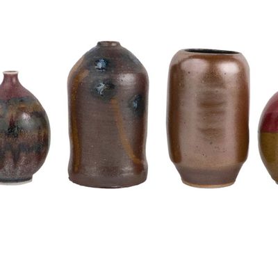 Sale Photo Thumbnail #116: Seven Small Art Pottery Table Articles