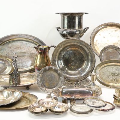 Sale Photo Thumbnail #67: Group of Assorted Silverplated Table Articles