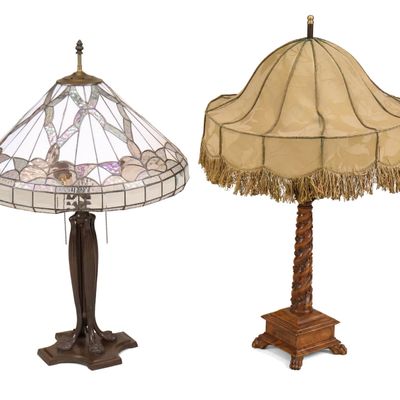 Sale Photo Thumbnail #170: Art Nouveau Style Patinated Metal Table Lamp