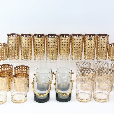 Sale Photo Thumbnail #221: Vintage Group of Assorted Culver Drinking Glasses