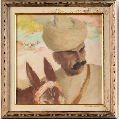 Sale Photo Thumbnail #141: Abel Pann "Soldier and the Donkey" Pastel Drawing