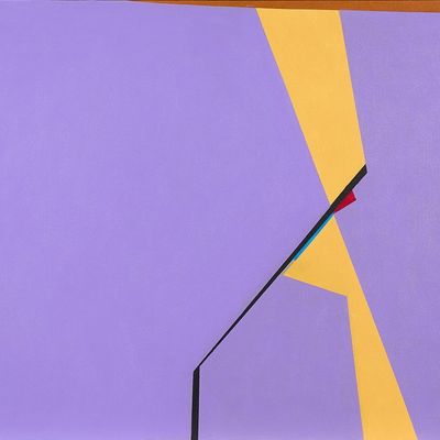 Sale Photo Thumbnail #100: Saliba Douaihy Hard Edge Abstract Oil Painting