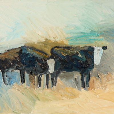 Sale Photo Thumbnail #118: Theodore J. Waddell "Angus #51" Oil Painting 1982