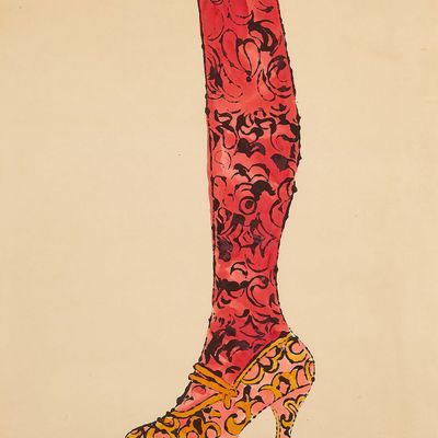 Sale Photo Thumbnail #68: Andy Warhol "Shoe and Leg" Hand-Colored Lithograph