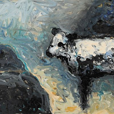 Sale Photo Thumbnail #117: Theodore Waddell "Longhorn No. 9" Painting 1983