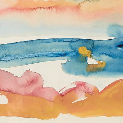 Sale Photo Thumbnail #96: Mary Abbott AbEx Landscape Watercolor Painting