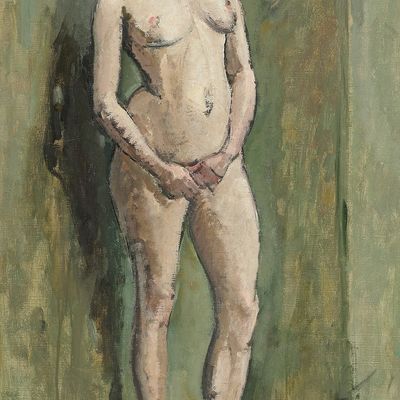 Sale Photo Thumbnail #135: Max Weber "Parisian Model" Painting 1908