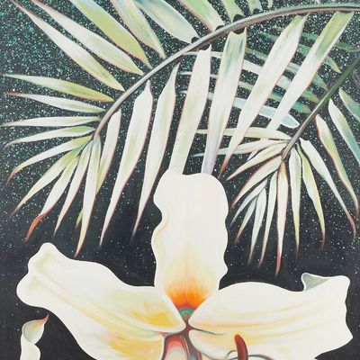 Sale Photo Thumbnail #120: Lowell Nesbitt "Jungle Lily" Oil on Canvas 1987