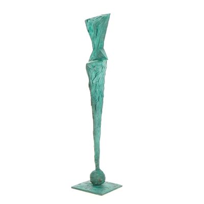 Sale Photo Thumbnail #61: Bryan Hunt Patinated Bronze Abstract Sculpture
