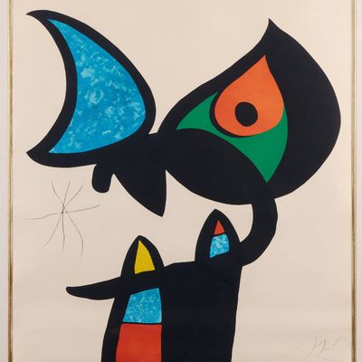 Sale Photo Thumbnail #44: Joan Miro "Plate VI - Espriu-Miro" Etching 1975
