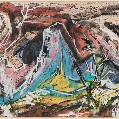 Sale Photo Thumbnail #39: Rick Bartow Mixed Media Abstract Painting