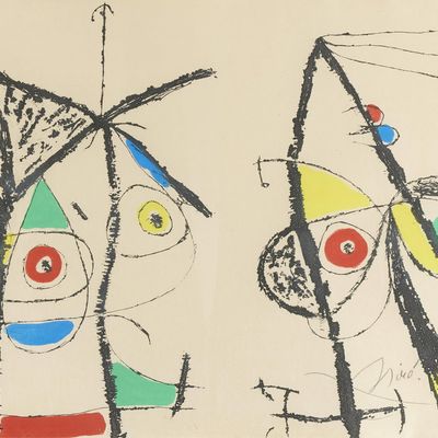 Sale Photo Thumbnail #55: Joan Miro "Le Courtesan Grotesque" Print 1974