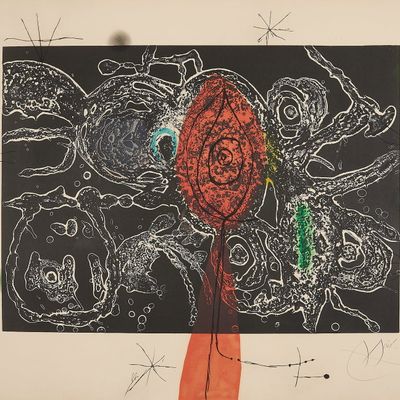 Sale Photo Thumbnail #45: Joan Miro "Plate II - Espriu-Miro" Etching 1975