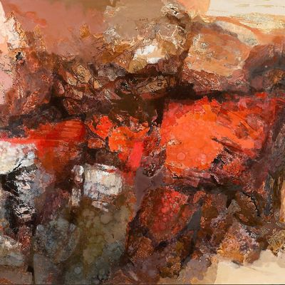 Sale Photo Thumbnail #112: Kathleen Gemberling Adkison "Basalt Edge" Painting