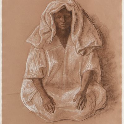 Sale Photo Thumbnail #137: Francisco Zuniga Figural Pastel Drawing 1974