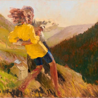 Sale Photo Thumbnail #140: Kevin Sinnott "Town & Country" Oil Painting 1997