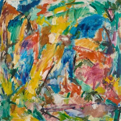 Sale Photo Thumbnail #98: Large Hugh Kappel Abstract Oil on Canvas Painting