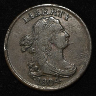 Sale Photo Thumbnail #146: 1804 DRAPED BUST HALF CENT XF