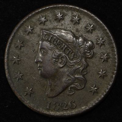 Sale Photo Thumbnail #155: 1826 CORONET HEAD LARGE CENT XF
