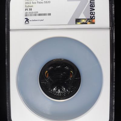 Sale Photo Thumbnail #438: 2022 5 OZ $20 PALAU PYTHON NGC PF70