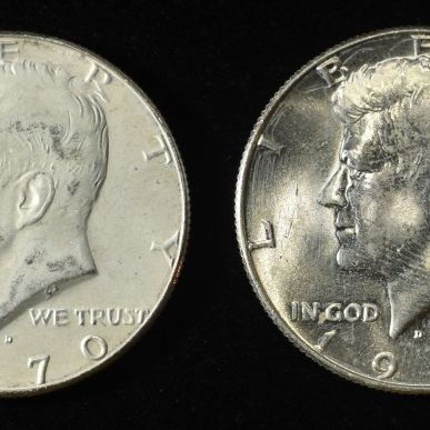 Sale Photo Thumbnail #244: (4) 1970-D KENNEDY HALF DOLLARS BU