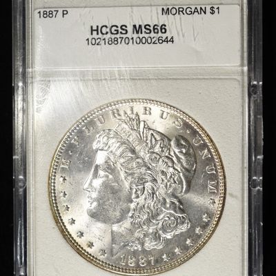 Sale Photo Thumbnail #392: 1887-P MORGAN DOLLAR HCGS MS66