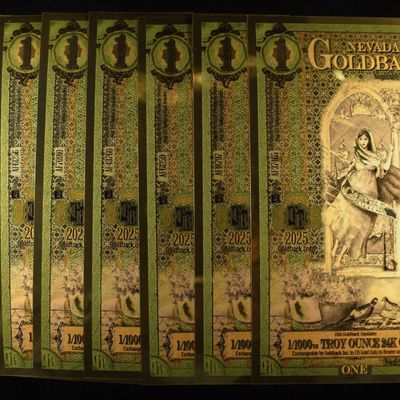 Sale Photo Thumbnail #439: (7) $1 GOLDBACKS 1/1000TH TROY OZ 24K GOLD