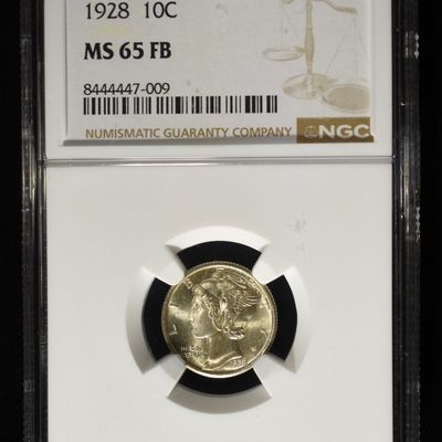 Sale Photo Thumbnail #2: 1928 MERCURY DIME NGC MS-65 FB