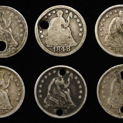 Sale Photo Thumbnail #200: (6) LIBERTY SEATED HALF DIMES DAMAGED