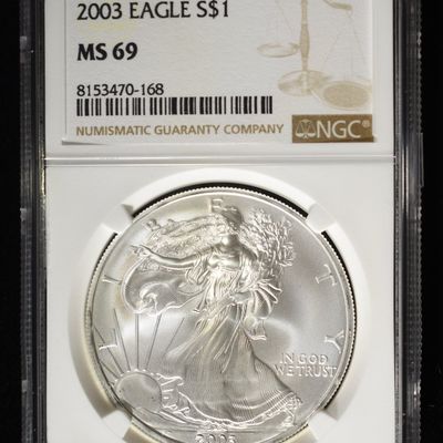 Sale Photo Thumbnail #14: 2003 AMERICAN SILVER EAGLE NGC MS69